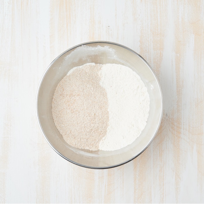 bowl combine the flour salt and pepper and mix until everything