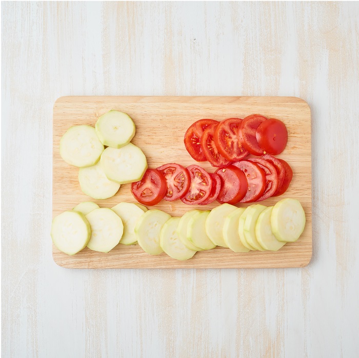 Prepare and cut the vegetables