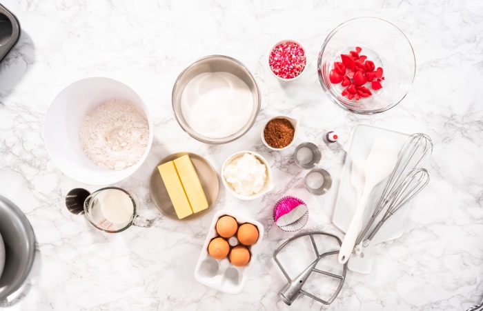 Ingredients and Tools You Need to make red velvet cupcakes