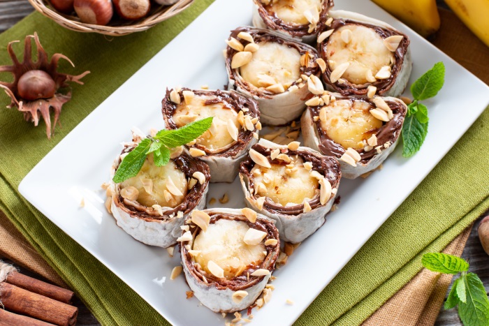 Banana Nutella Crepe Rolls Recipe