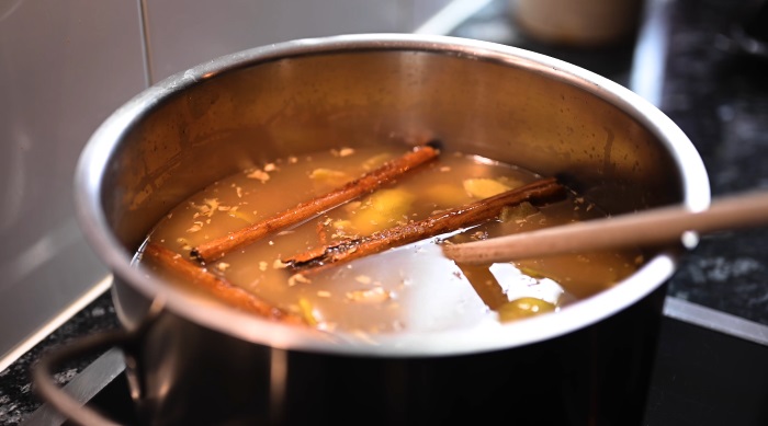 making the golden syrup for galaktoboureko